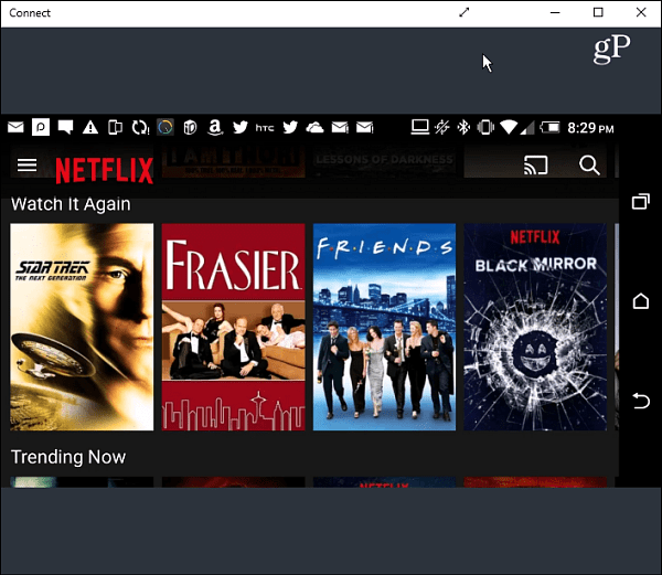 Netflix Yatay Android Bağlantısı