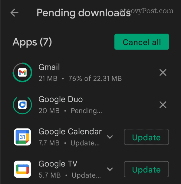 Android'de uygulamalar nasıl güncellenir