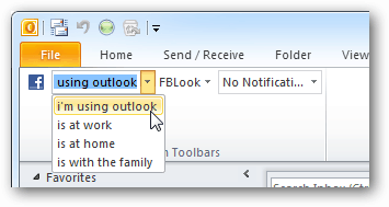 Outlook'tan facebook durumunu güncelleme