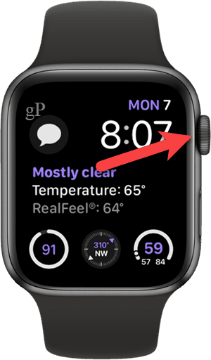 Apple Watch'unuzdaki dijital kurma koluna basın