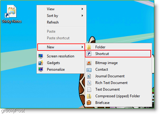 Windows 7 Yeni Kısayol Oluştur: Ekran Görüntüsü