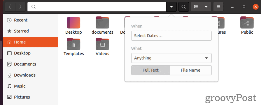 GUI kullanarak linux'ta bir dosya nasıl aranır