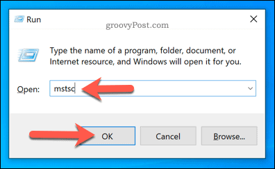 Windows'ta mstsc'yi başlatmak için Çalıştır'ı kullanma