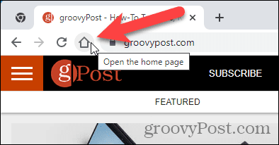 Chrome'da Ana Sayfa düğmesine tıklandığında görüntülenen ana sayfa