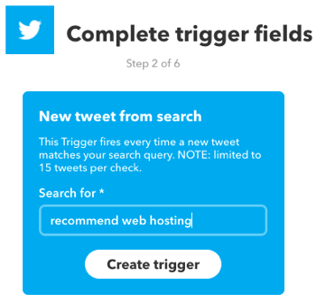 Bir Twitter aramasıyla tetiklenen bir IFTTT uygulaması oluşturun.