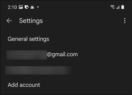 gmail hesabını seç