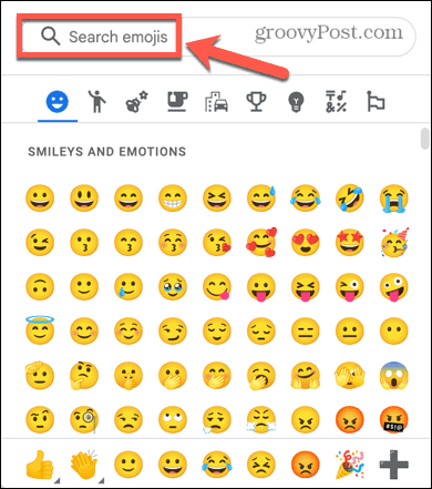 google dokümanlar emoji listesi