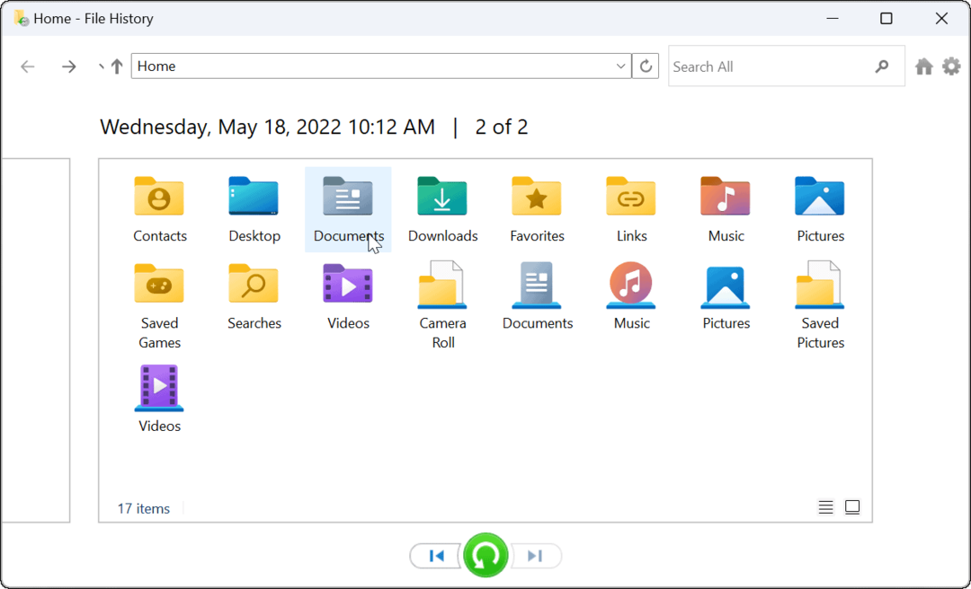 Windows 11'de dosya geçmişini kullan