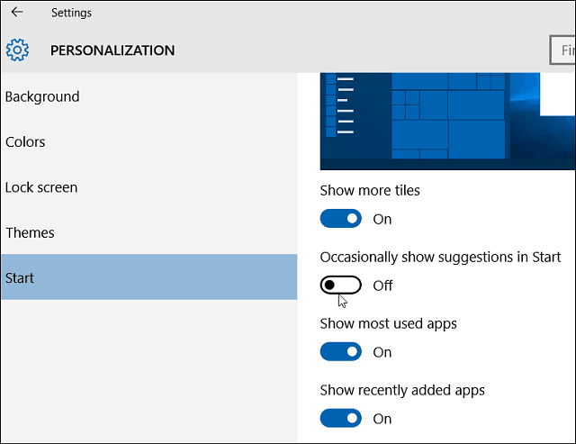 Windows 10 Başlangıç ​​Ayarları