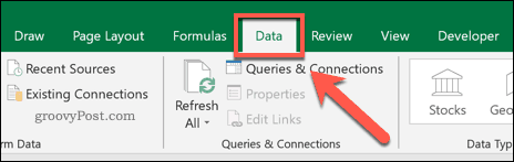 Excel şerit çubuğundaki Veri sekmesi