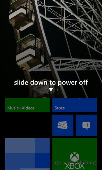 Windows Phone 8'i kapatmak için yan taraf