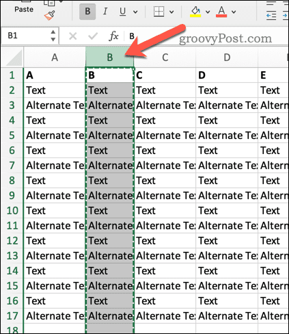 Excel'de bir başlık seçin