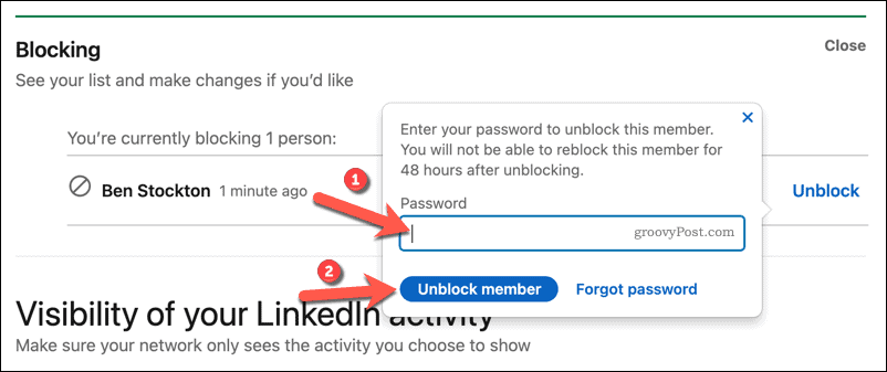LinkedIn'de engellemeyi kaldıran bir kullanıcıyı onaylayın