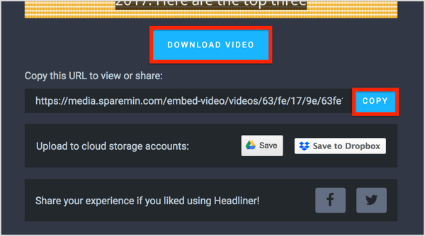 Odyogram dosyasını MP4 (video dosyası) olarak indirin ve paylaşmak için bir bağlantı alın. 