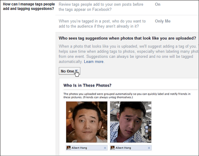 Facebook'un Fotoğraflarınızı Otomatik Etiketlemesini Durdurun
