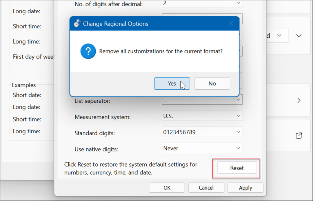 Windows 11'de bölge ayarlarını sıfırla
