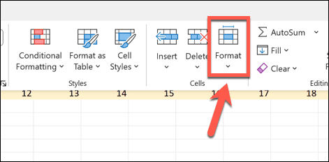 excel biçim düğmesi