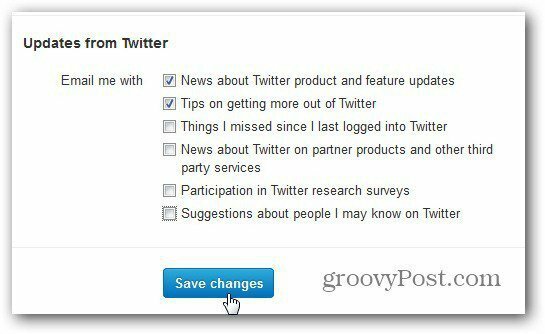 twitter ayarları e-posta bildirimleri değişiklikleri kaydet özelleştirme