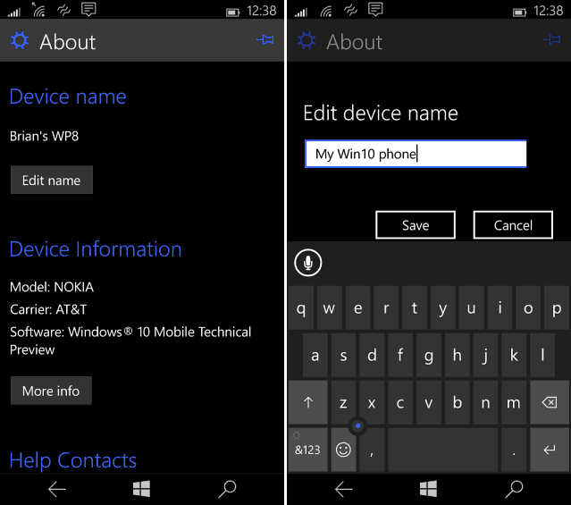 Windows Telefon Adını Değiştirme