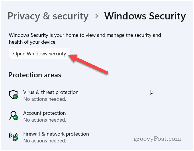 Windows 11'de Windows Güvenliği'ni başlatın