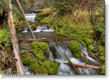 Fotoğraf - Yavaş Shutterspeed örnek - yeşil orman nehir dere suyu