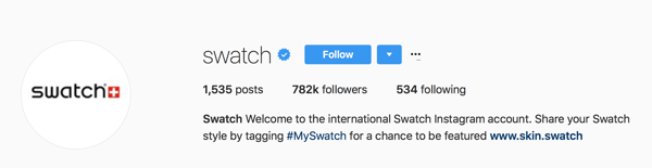 Swatch, Instagram hesaplarında öne çıkma şansı için kullanıcılardan gönderilerini # MySwatch ile etiketlemelerini ister.