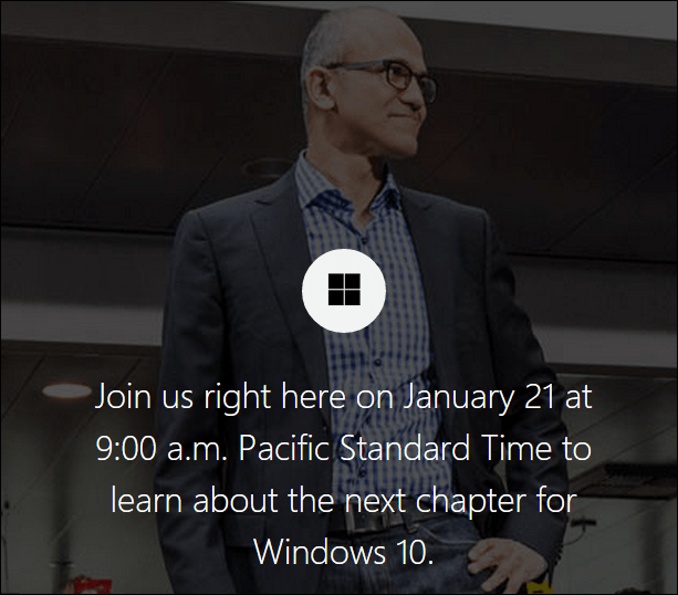 Microsoft’un Windows 10 Brifing Canlı Yayını 21 Ocak