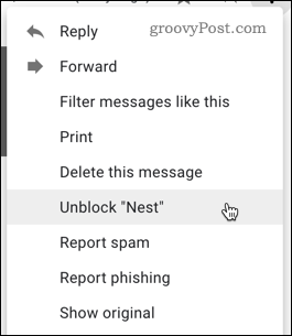 Gmail'de bir kullanıcının engellemesini kaldırma