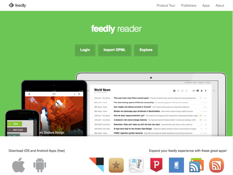 feedly ana sayfası