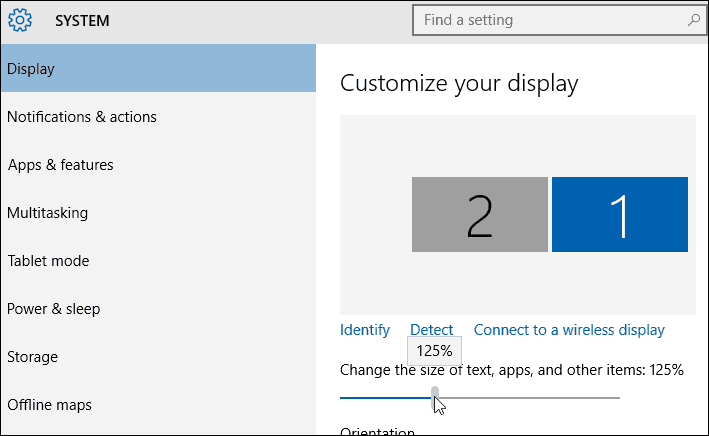 Metin Boyutu Ayarları Windows 10