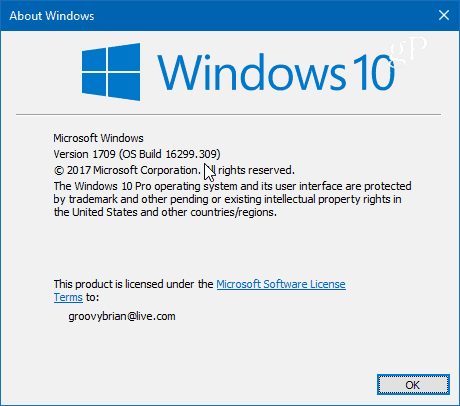 Windows 10 Derlemesi 16299-309