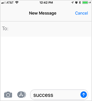 Bu, bir sonraki kısa mesajın ekran görüntüsüdür. Kullanıcı, otomatik satış hunisinden bir yanıtı tetiklemek için "başarı" anahtar kelimesini yazmıştır. Oli Billson bu taktiği telefon hunisi çerçevesinde kullanıyor.