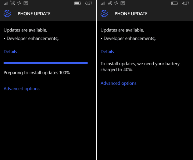 Windows 10 Mobile Preview, Geliştirici Güncellemesini Alır