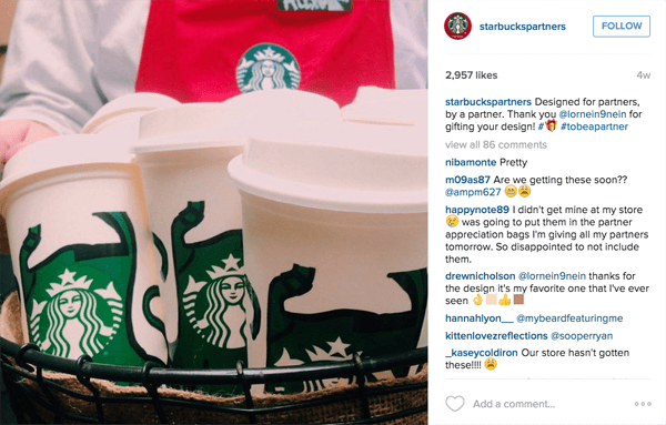 starbucks partner instagramı