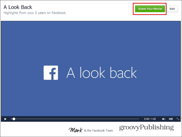 Facebook Look Back paylaş