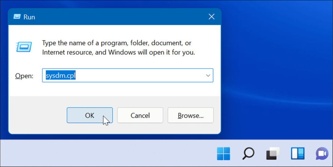 sysdm-cpl'yi çalıştırın, Windows 11'i eski donanımda daha hızlı yapın