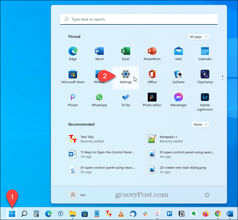 Windows 11'de Ayarlar uygulamasını açın