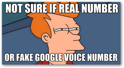 gerçek numara veya sahte google ses numarasının olup olmadığından emin değilim