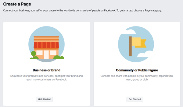 Facebook işletme sayfanızı oluşturmak için 1. Adım.