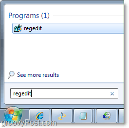 Windows 7'deki regedit'e başlat menüsünden erişin