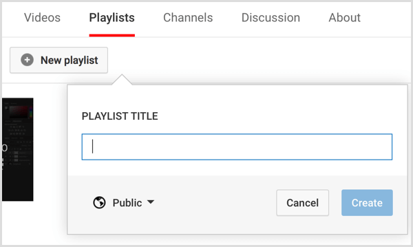 YouTube kanalı oynatma listesi oluştur