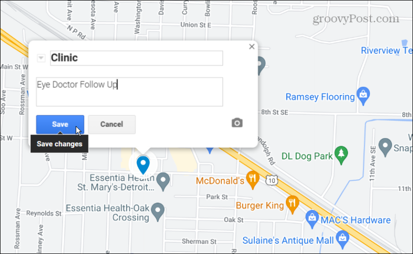 özel google haritası için isim pini