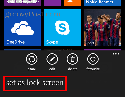 Windows Phone 8.1 ekran görüntüsü kilit seti