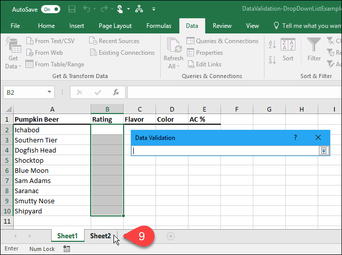 Microsoft Excel'de Veri Doğrulamayı Kullanarak Açılır Listeler Oluşturma