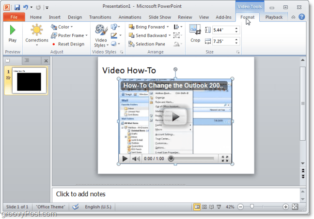 PowerPoint 2010'da youtube'dan bir video