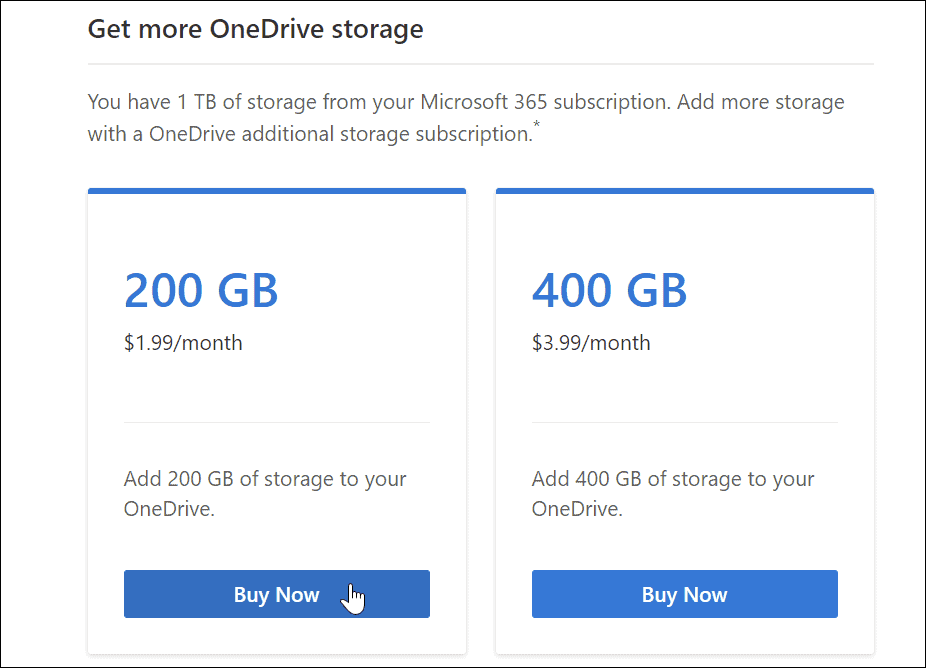 daha fazla OneDrive Depolama alanı edinin