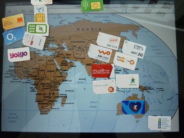 SIM kartlar Dünya Haritası