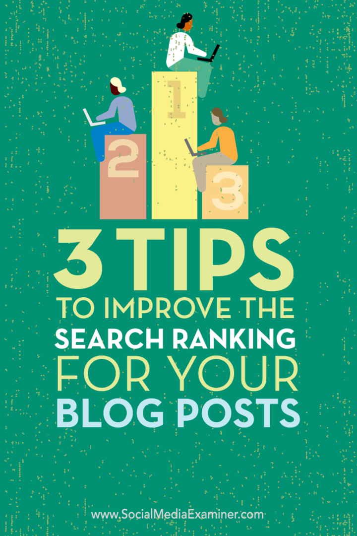 Blog yayınlarınız için arama sıralamasını iyileştirmenin üç yolu hakkında ipuçları.