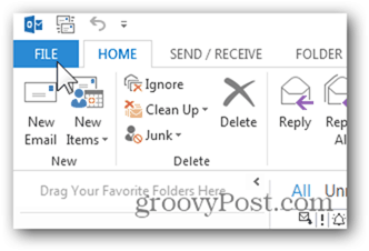 Posta Kutusu Outlook 2013 Ekle - Dosya'yı tıklatın