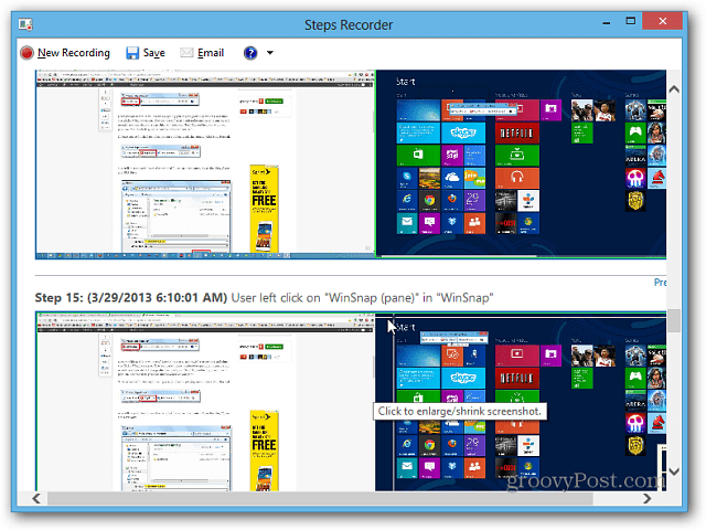 PC Sorunlarını Gidermek için Windows 8.1'de Adım Kaydediciyi Kullanma